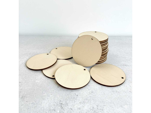 24 db Naturfa Kör Készlet, 7 cm, 3 mm Lyukkal - DIY és Dekorációs Alapanyag