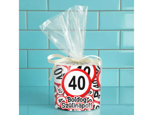 Vicces WC Papír 40. Születésnapra – 40 Boldog Szülinapot felirattal - Poénos Ajándék 40 Éveseknek, 40. Szülinapi Ajándék