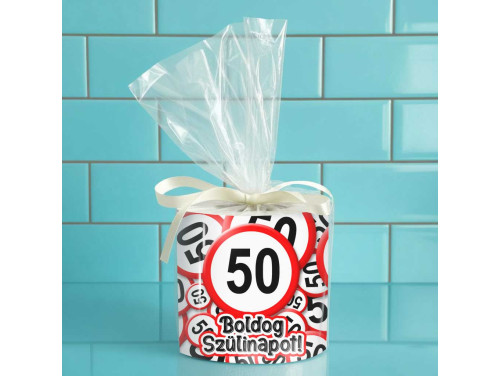 Vicces WC Papír 50. Születésnapra – 50 Boldog Szülinapot felirattal - Poénos Ajándék 50 Éveseknek, 50. Szülinapi Ajándék