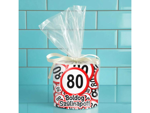 Vicces WC Papír 80. Születésnapra – 80 Boldog Szülinapot felirattal - Poénos Ajándék 80 Éveseknek, 80. Szülinapi Ajándék