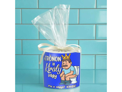 Vicces WC Papír – A Trónon is Király Vagy - Ma is nagyot alkottál - Vicces Ajándék Férfiaknak, Nőknek