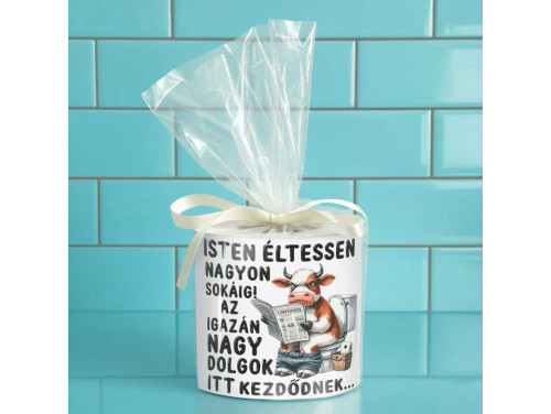 Vicces WC Papír Születésnapra – Isten Éltessen Nagyon Sokáig Az Igazán Nagy Dolgok Itt Kezdődnek - Vicces Szülinapi Ajándék