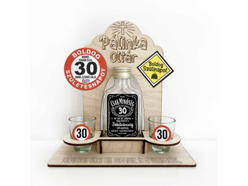 Vicces Pálinka Oltár - Boldog 30 Szülinapot - 30. Születésnapi Pálinka Kínáló Készlet