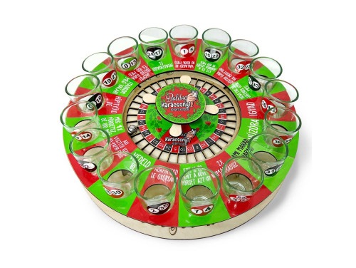 Részeges Rulett Ivós Játék - Boldog Karácsonyt Adventi Koszorú - Ivós Rulett Társasjáték Karácsonyra