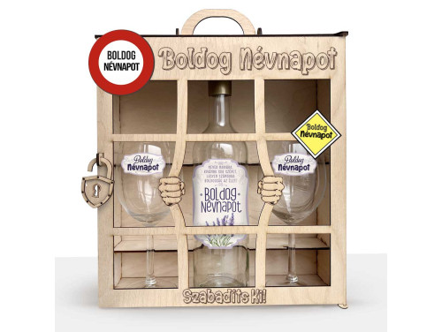 Börtönös Boros Italos Szett - Boldog Névnapot - Névnapi Boros Ajándékszett