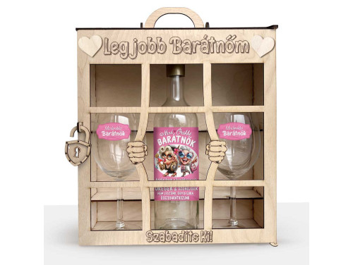 Börtönös Boros Italos Szett - Legjobb Barátnőm - Ajándék Legjobb Barátnőnek Boros Ajándékszett