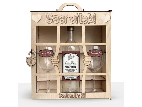 Börtönös Boros Italos Szett - Drága Férjem - Férjnek Ajándék Boros Ajándékszett