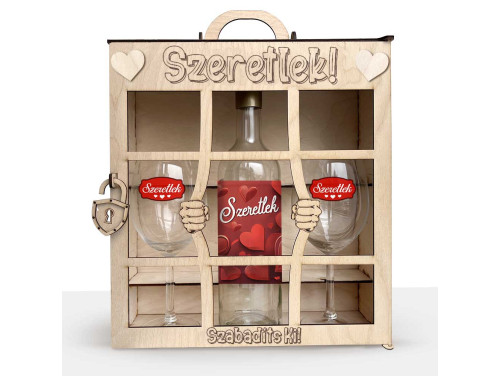 Börtönös Boros Italos Szett - Szeretlek - Szerelmes Ajándék Szett Boros Ajándékszett