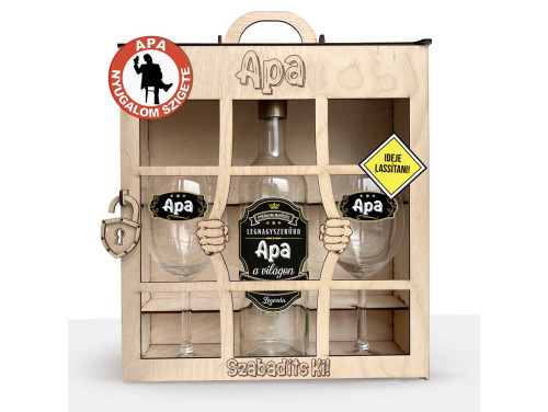 Börtönös Boros Italos Szett - Apa - Ajándék Apáknak Boros Ajándékszett