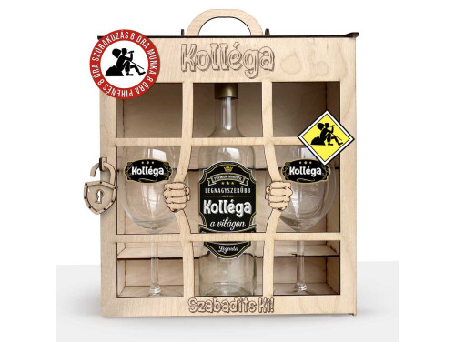 Börtönös Boros Italos Szett - Kolléga - Ajándék Kollégáknak Boros Ajándékszett