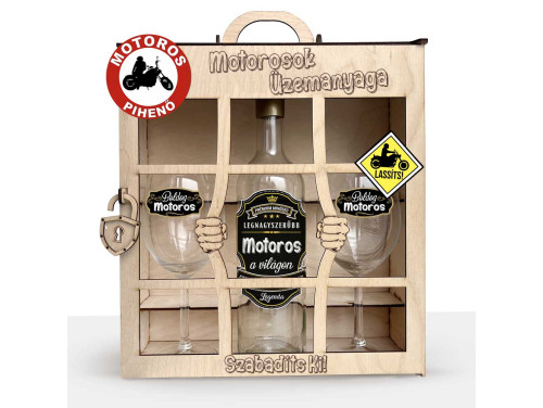 Börtönös Boros Italos Szett - Motorosok Üzemanyaga - Ajándék Motorosoknak Boros Ajándékszett