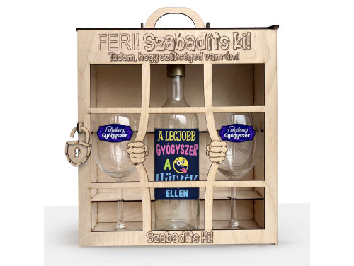 Börtönös Boros Italos Szett - Egyedi Névvel Rendelhető - Vicces Boros Ajándékszett