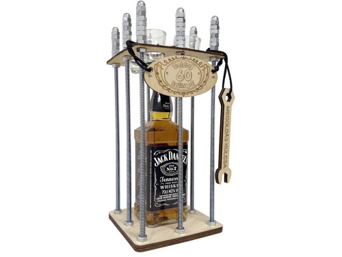 Vicces Fém Rácsos Börtön Italtartó - Boldog 60 Szülinapot - 60. Szülinapi Ajándék Italtartó