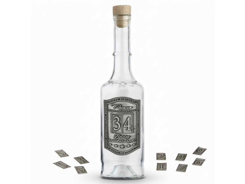 Fémcímkés Pálinkás Üveg 0,5 l - Egyedi Számmal Rendelhető Szülinapi Ajándék