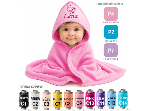 Egyedi Hímzett Kapucnis BabaTakaró⭐ Neves BabaTakaró Katica Hímzés Mintával ⭐ Neves Ajándék ⭐ Névre Szóló Egyedi Ajándék