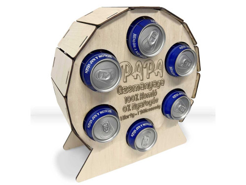 Fa Hatos Sörtartó Hordó - Papa Üzemanyaga - Ajándék Nagypapának