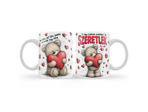 Valentin Napi Szerelmes Bögre 3dl - Te vagy a kedvenc problémám Szeretlek - Valentin Napi Ajándék - Szerelmes Ajándék