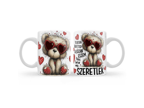 Valentin Napi Bögre 3dl - Teljesen elvetted a józan eszem Köszi Tartsd meg Macis Szerelmes Bögre - Valentin Napi Ajándék