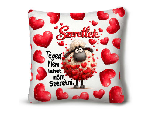 Nagy Négyzet Plüss Párna 45 x45 cm – Szeretlek, Téged Nem Lehet Nem Szeretni - Valentin-napi ajándék plüss párna