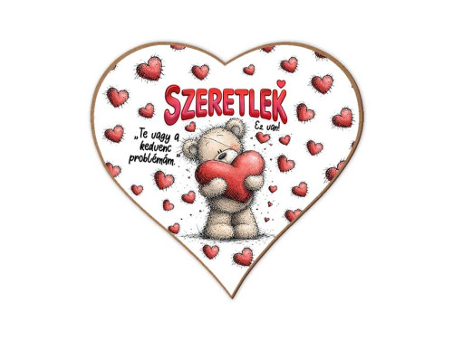 Szerelmes Szív Hűtőmágnes – „Szeretlek, te vagy a kedvenc problémám” Vicces Valentin-napi ajándék