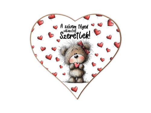 Szerelmes szív hűtőmágnes – „A szívem téged választott, szeretlek!” – Valentin napi ajándék