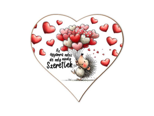 Szerelmes szív hűtőmágnes – „Az agyamra mész, de még mindig szeretlek” – Valentin napi ajándék