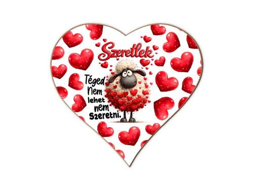 Szerelmes szív hűtőmágnes – „Téged nem lehet nem szeretni” – Valentin napi ajándék