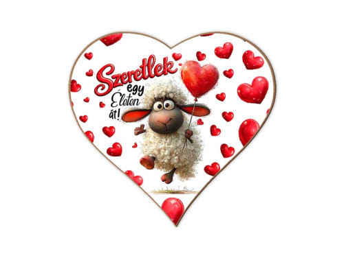 Szerelmes szív hűtőmágnes – „Szeretlek egy életen át” – Valentin napi ajándék