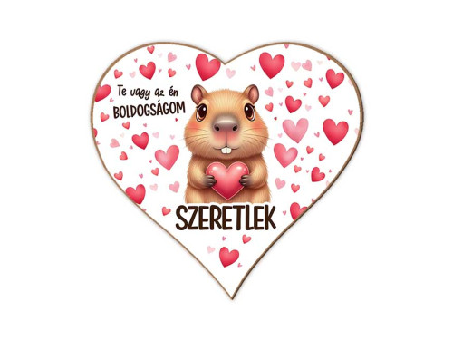 Szerelmes szív hűtőmágnes – „Te vagy az én boldogságom” – Valentin napi ajándék