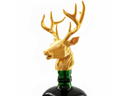 Jägermeisteres Italadagoló Szarvasfej – Arany 3D Nyomtatott Palackkupak Jägermeisterhez (0,7 L és 1 L)