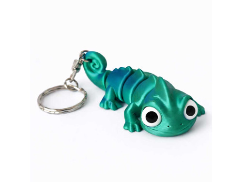 3D Nyomtatott Kaméleon Kulcstartó – Cuki, mozgatható figura