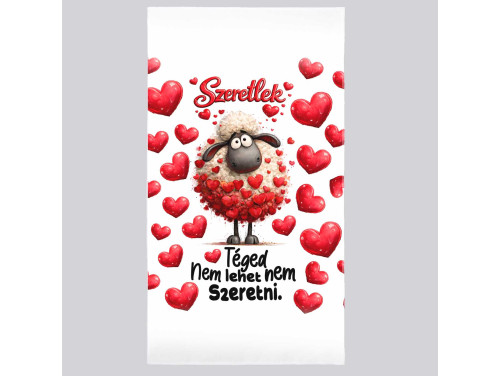 Szerelmes mintás törölköző 50×100 cm - Téged nem lehet nem szeretni törölköző | Vicces, szerelmes ajándék
