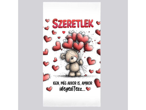 Szerelmes mintás törölköző 50×100 cm - 