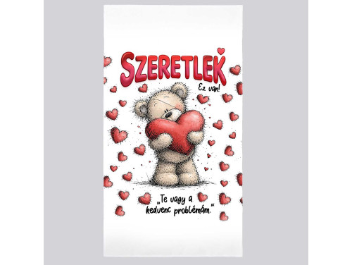 Szerelmes mintás törölköző 50×100 cm - 