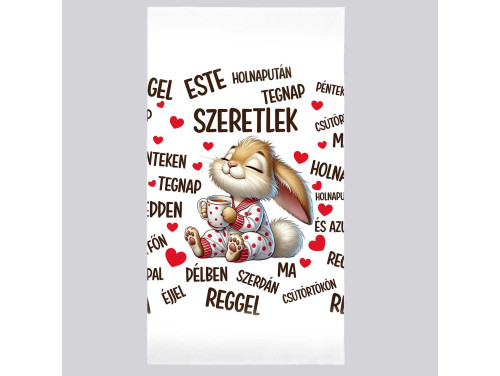 Szerelmes mintás törölköző 50×100 cm - 