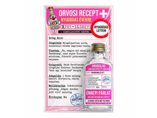 Vicces Orvosi Recept + Laposüveg – Nyugdíjas Évekre - Vicces Nyugdíjas Búcsúztató Ajándék