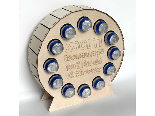 Hordó Formájú Sörtartó - Egyedi Névvel Sörtartó - Sörös Ajándék Kollégának