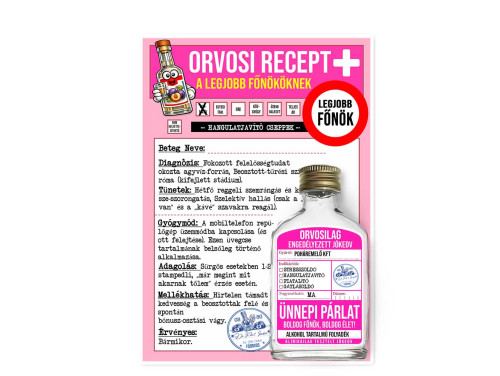 Vicces Orvosi Recept + Laposüveg – A Legjobb Főnöknek - Vicces Ajándék Főnöknek