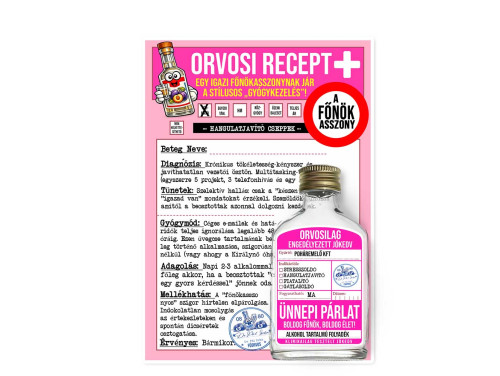 Vicces Orvosi Recept + Laposüveg – A Főnök Asszony - Vicces Ajándék Főnökasszonynak