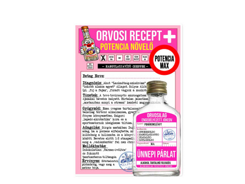 Vicces Orvosi Recept + Laposüveg – Potencia Növelő - Vicces Ajándék Férfiaknak