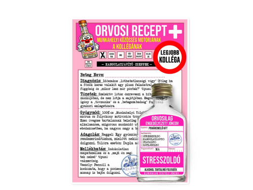 Vicces Orvosi Recept + Laposüveg – A Kollégának - Vicces Ajándék Kollégának