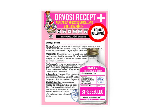 Vicces Orvosi Recept + Laposüveg – A Kolléganőnek - Vicces Ajándék Kolléganőnek