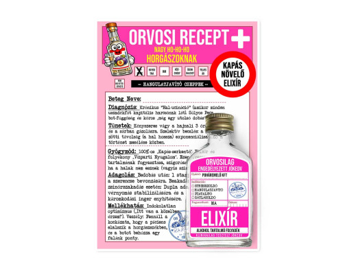 Vicces Orvosi Recept + Laposüveg – Nagy Ho Ho Ho Horgászoknak - Vicces Ajándék Horgászoknak
