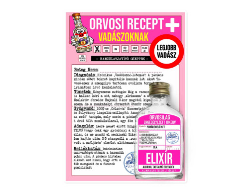 Vicces Orvosi Recept + Laposüveg – Vadászoknak - Vicces Ajándék Vadászoknak