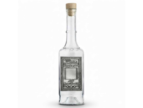 Fémcímkés Pálinkás Üveg 0,5 l -  Nyugdíjas búcsúztatóra - Írható - Nyugdíjas ajándék