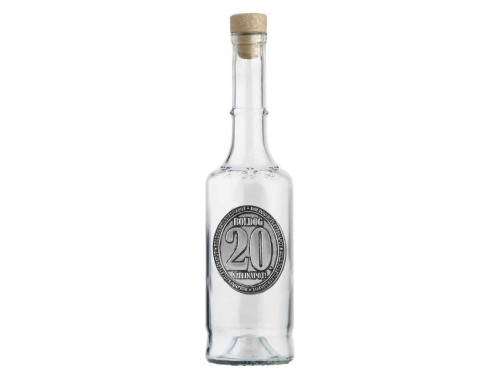 Fémcímkés Pálinkás Üveg 0,5 l - Boldog 20. Szülinapot - Szülinapi Ajándék - Ajándék 20. Születésnapra