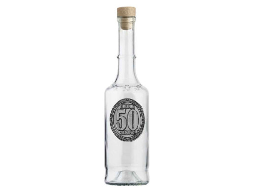 Fémcímkés Pálinkás Üveg 0,5 l - Boldog 50. Szülinapot - Szülinapi Ajándék - Ajándék 50. Születésnapra