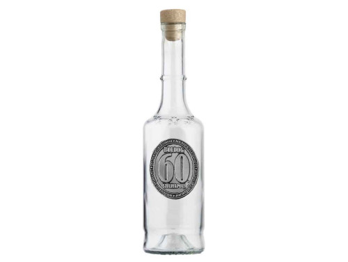 Fémcímkés Pálinkás Üveg 0,5 l - Boldog 60. Szülinapot - Szülinapi Ajándék - Ajándék 60. Születésnapra