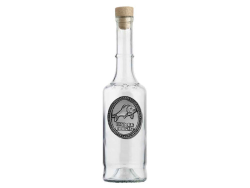 Ovális Fémcímkés Pálinkás Üveg 0,3 l - Legjobb horgász - Ajándék Pecásoknak,horgászoknak