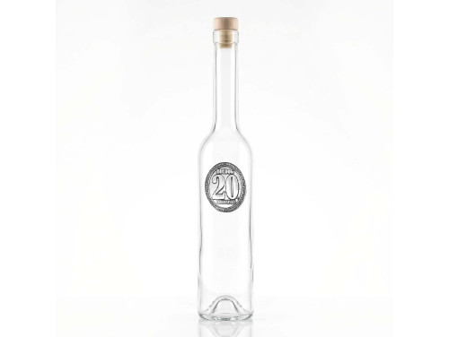 Ovális Fémcímkés Svéd Pálinkás  üveg - Boldog 20. Szülinapot felirattal - Születésnapi Ajándék